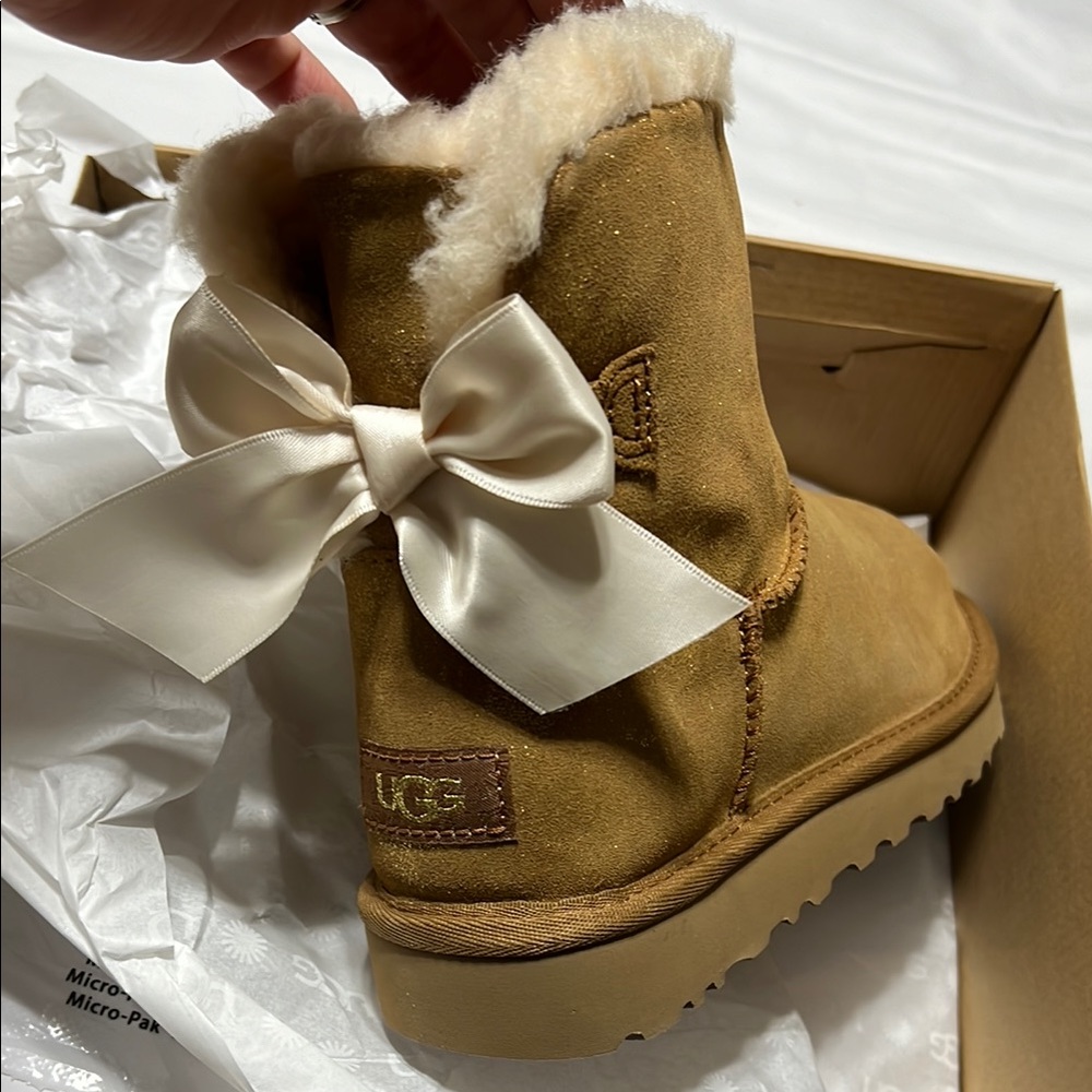 UGG Gold Sparkle Boots with Cream Lining